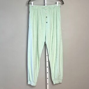 Stoney Clover Lane Donni Terry Cloth SweatPants Pastel Green XL Cozy Luxury